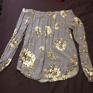 One Clothing off shoulder periwinkle blouse